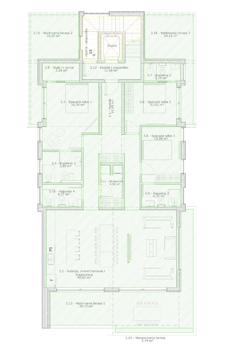 Spektakularan luksuzni penthouse s krovnom terasom i infinity bazenom – Zadar, Borik (239 m²)
